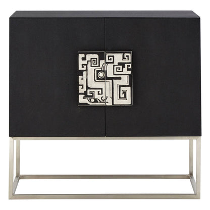 Pacific Black Faux Shark Skin Large Cabinet