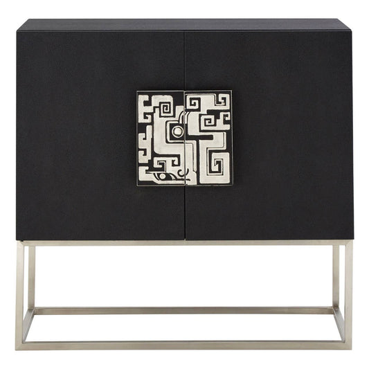 Pacific Black Faux Shark Skin Large Cabinet