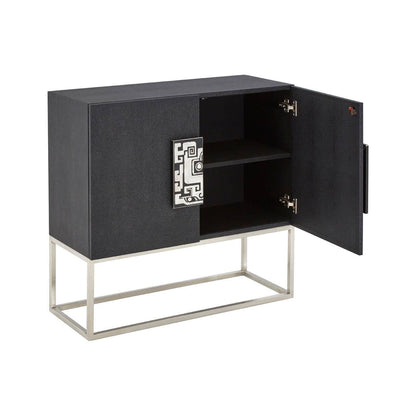 Pacific Black Faux Shark Skin Large Cabinet