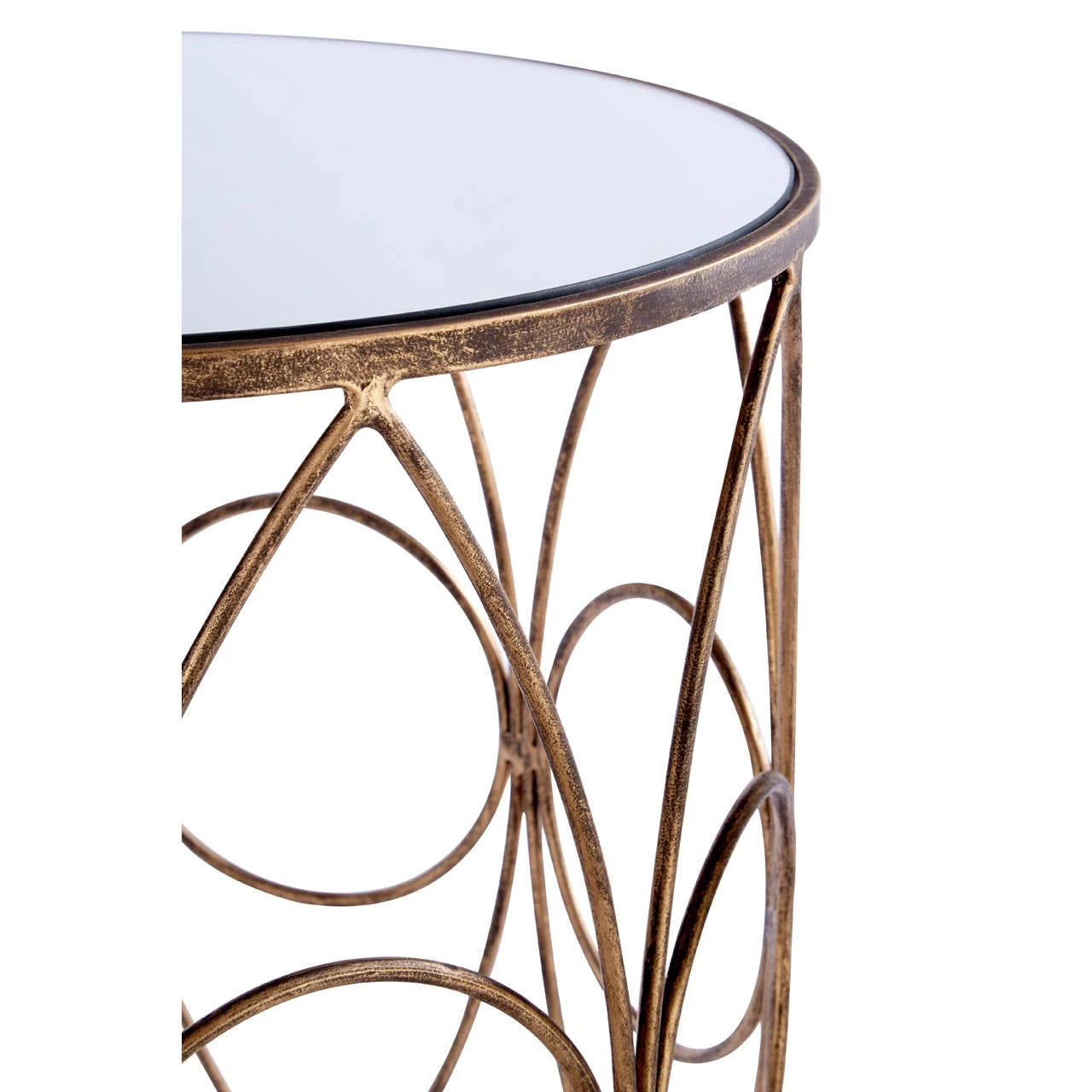 Avantis Set Of Two Antique Finish Frame Round Side Tables