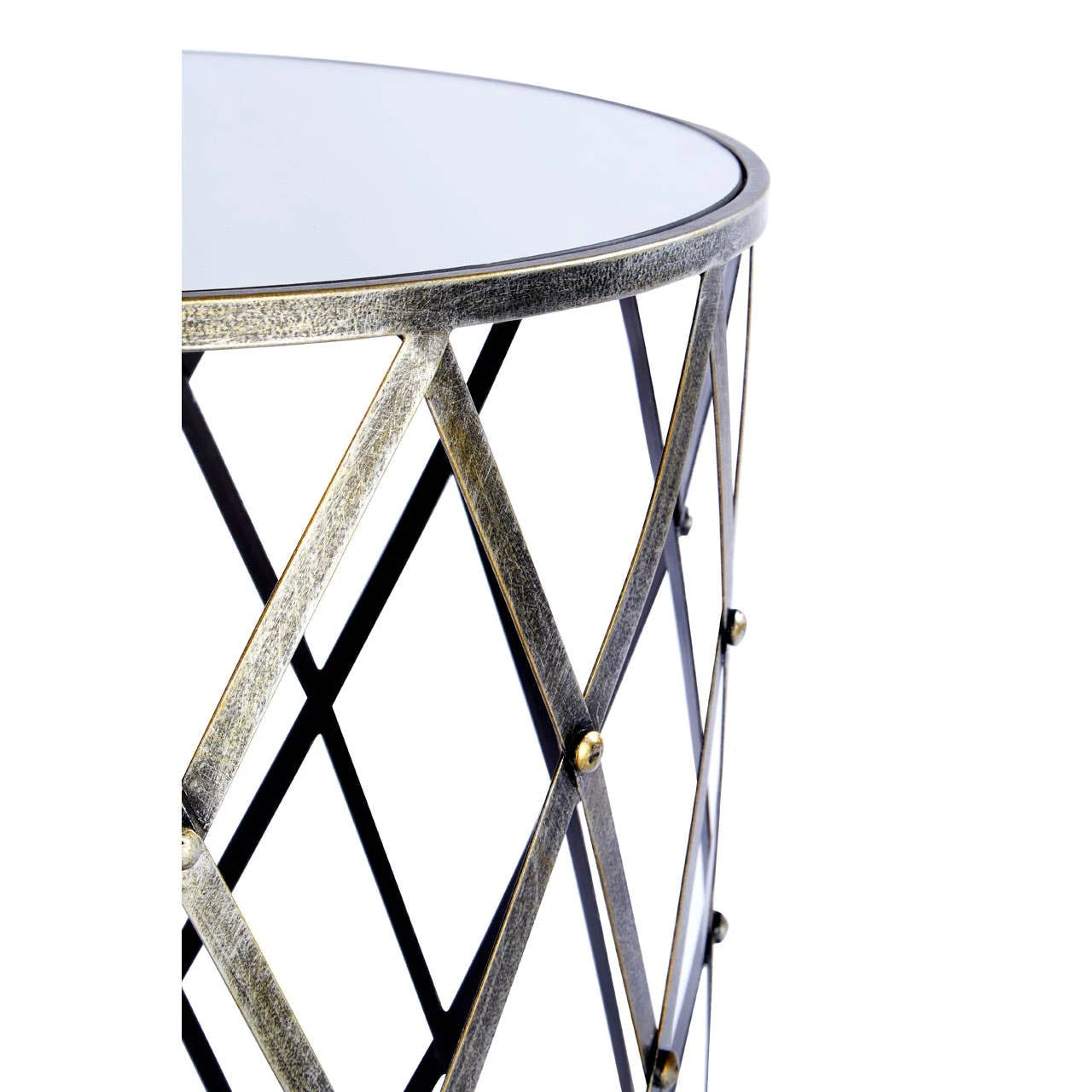 Avantis Set Of Two Diamond Design Silver Tables