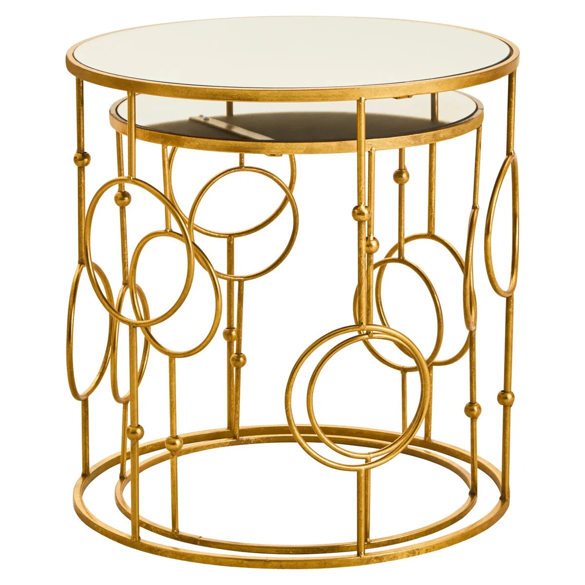Avantis Set Of Two Gold Metal Tables