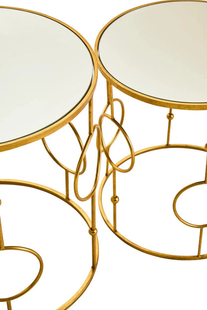 Avantis Set Of Two Gold Metal Tables