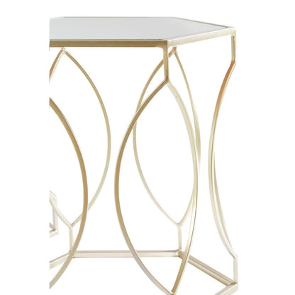 Avantis Set Of 2 Hexagon Champagne Finish Tables