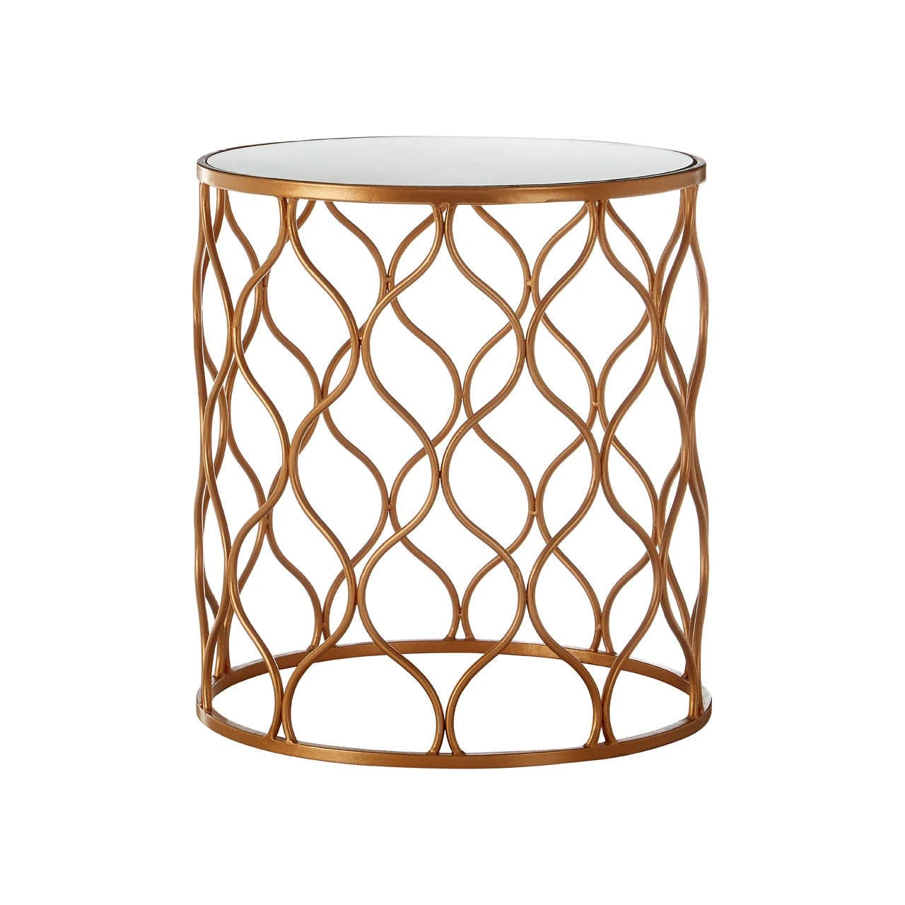 Avantis Set Of Two Mirrored Top Copper Tables