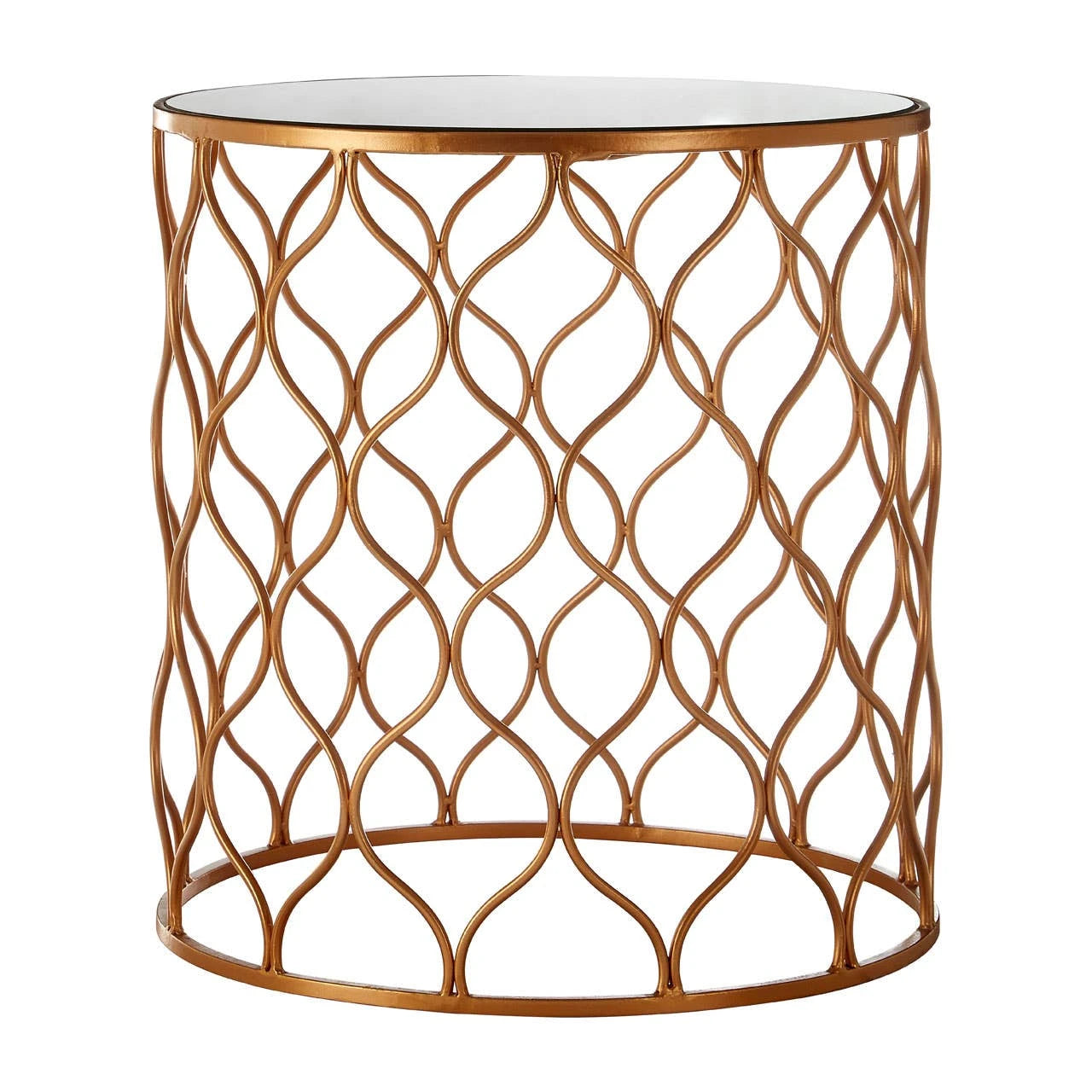 Avantis Set Of Two Mirrored Top Copper Tables
