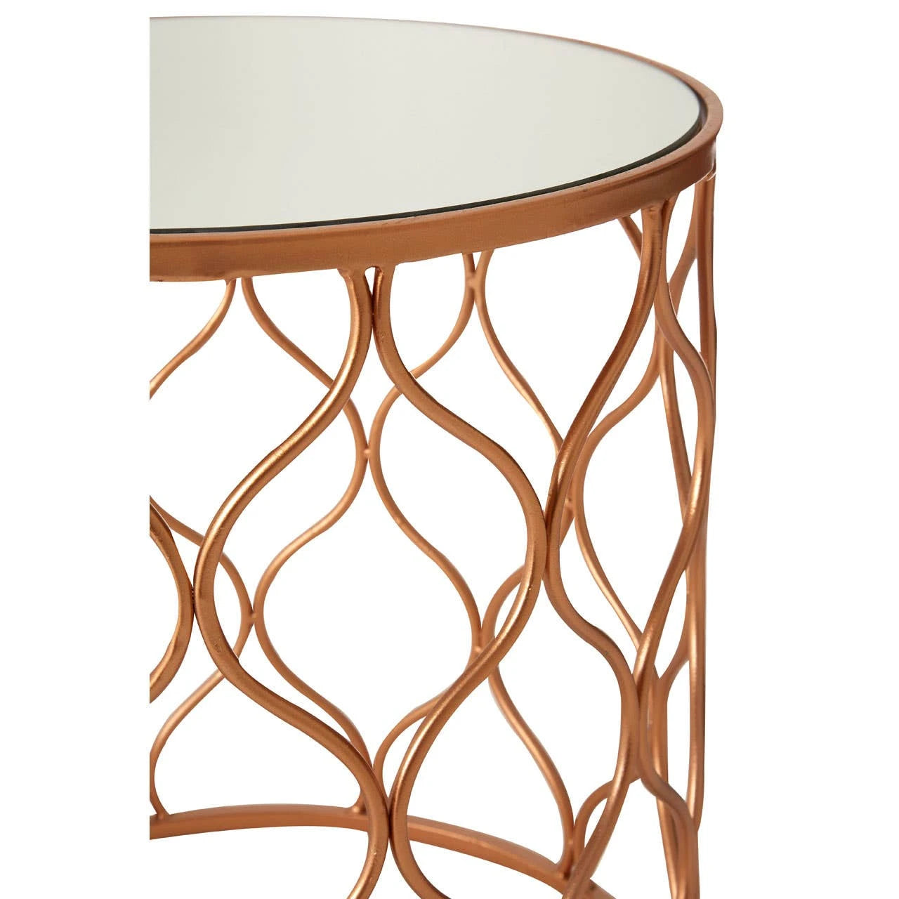 Avantis Set Of Two Mirrored Top Copper Tables