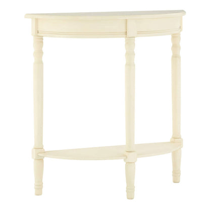 Heritage Ivory Pine Wood Half Moon Console Table
