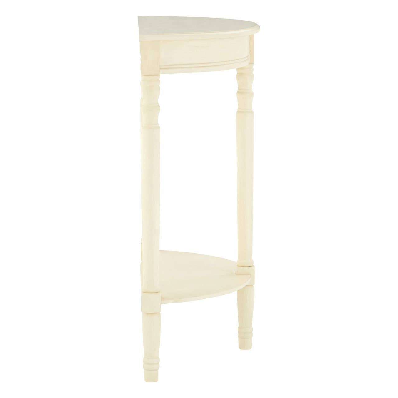 Heritage Ivory Pine Wood Half Moon Console Table