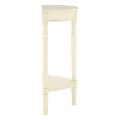 Heritage Ivory Pine Wood Half Moon Console Table