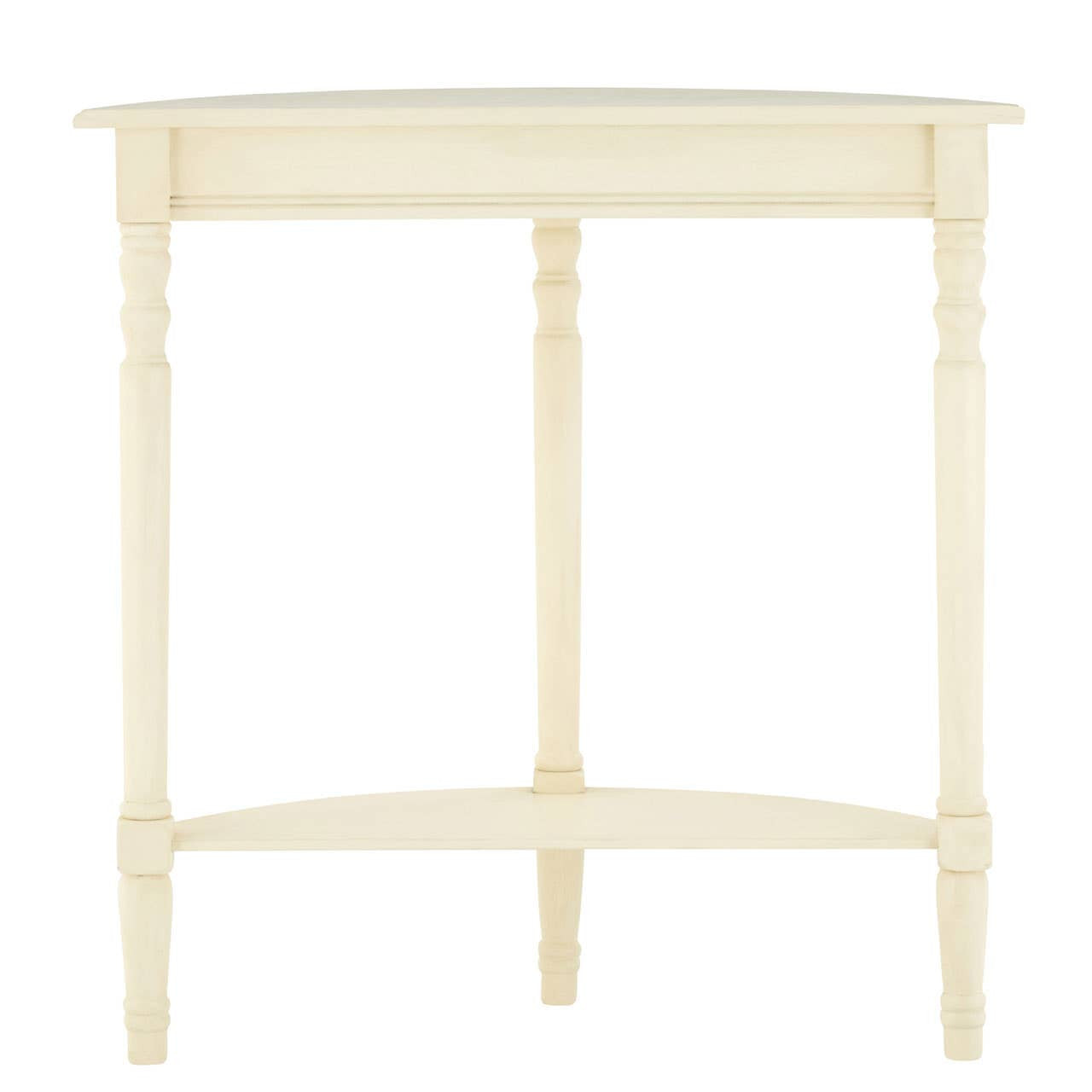 Heritage Ivory Pine Wood Half Moon Console Table
