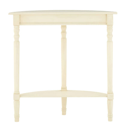 Heritage Ivory Pine Wood Half Moon Console Table