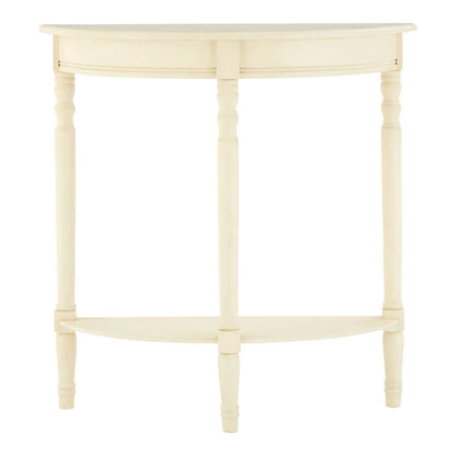 Heritage Ivory Pine Wood Half Moon Console Table