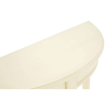 Heritage Ivory Pine Wood Half Moon Console Table