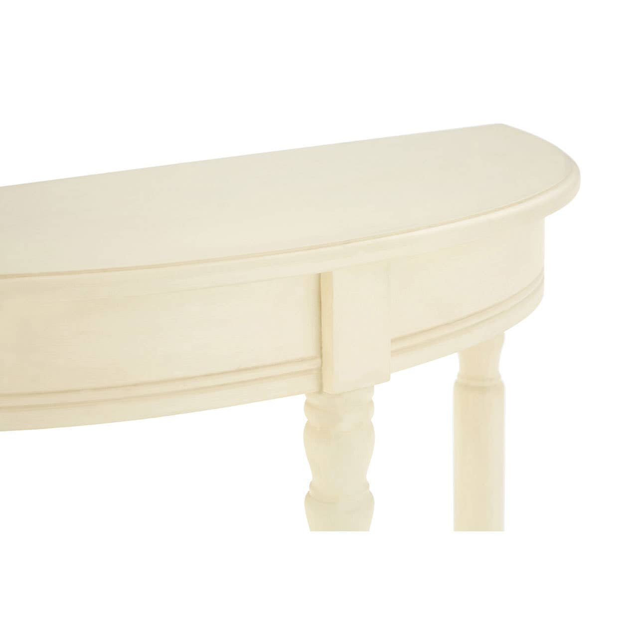 Heritage Ivory Pine Wood Half Moon Console Table