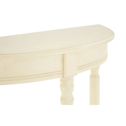 Heritage Ivory Pine Wood Half Moon Console Table