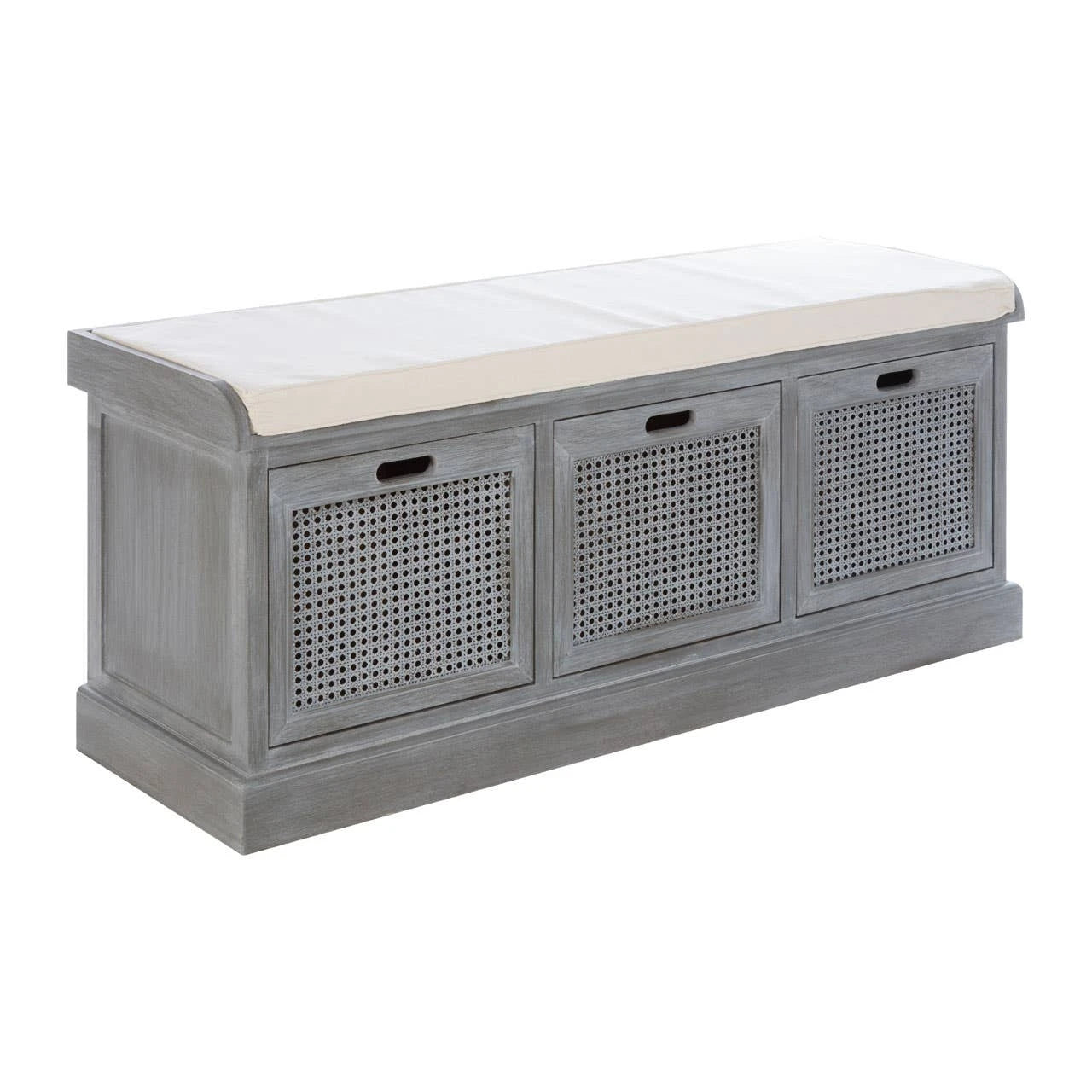 Heritage Three Drawer Slate Grey Storage Bench