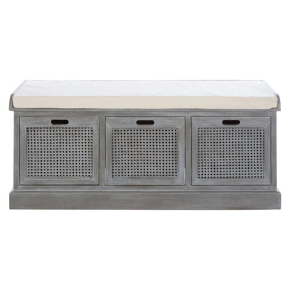Heritage Three Drawer Slate Grey Storage Bench