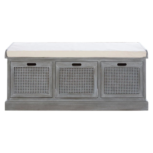 Heritage Three Drawer Slate Grey Storage Bench