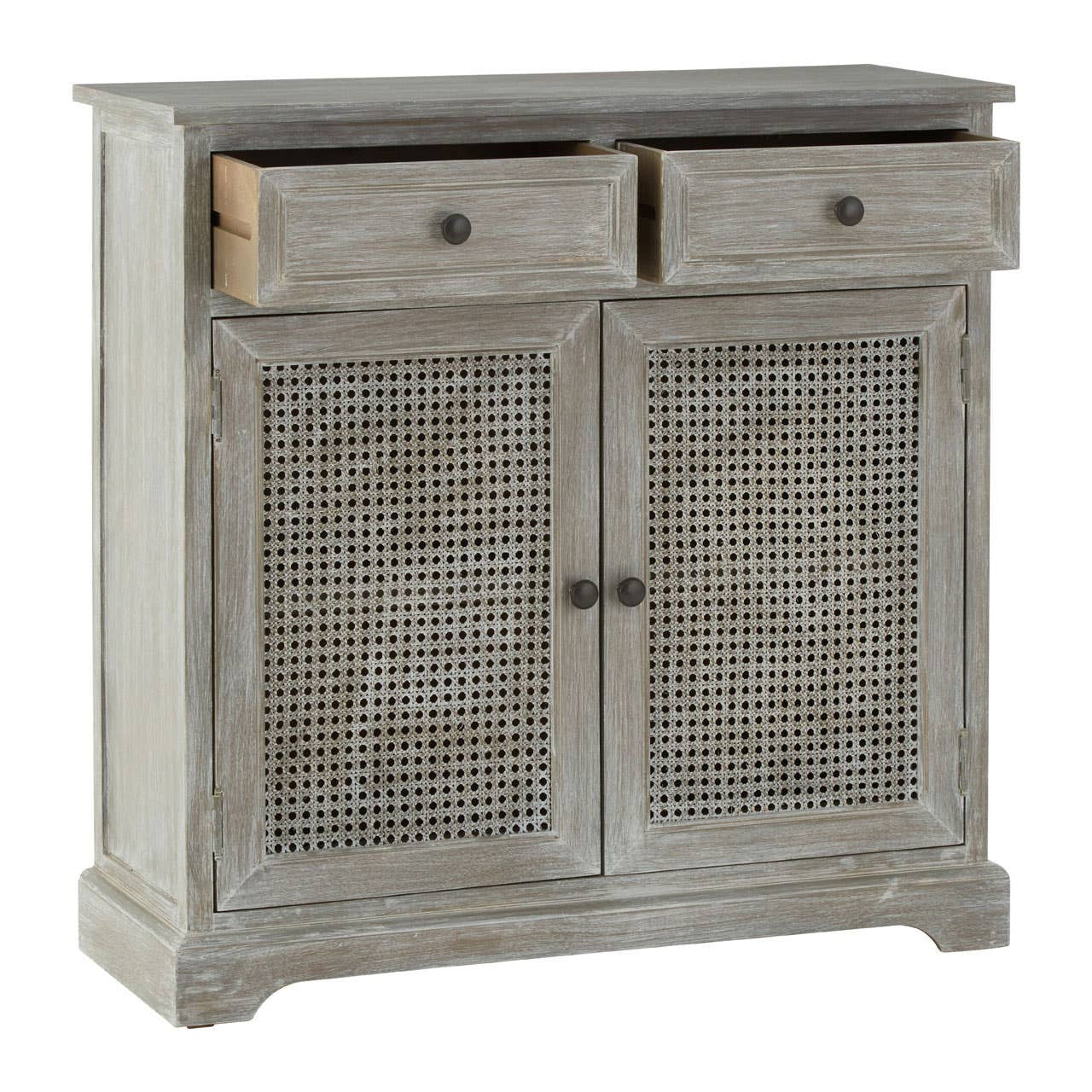 Heritage Grey Wash Lattice Two Door Sideboard