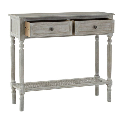 Heritage Two Drawer Grey Wash Rectangular Console Table