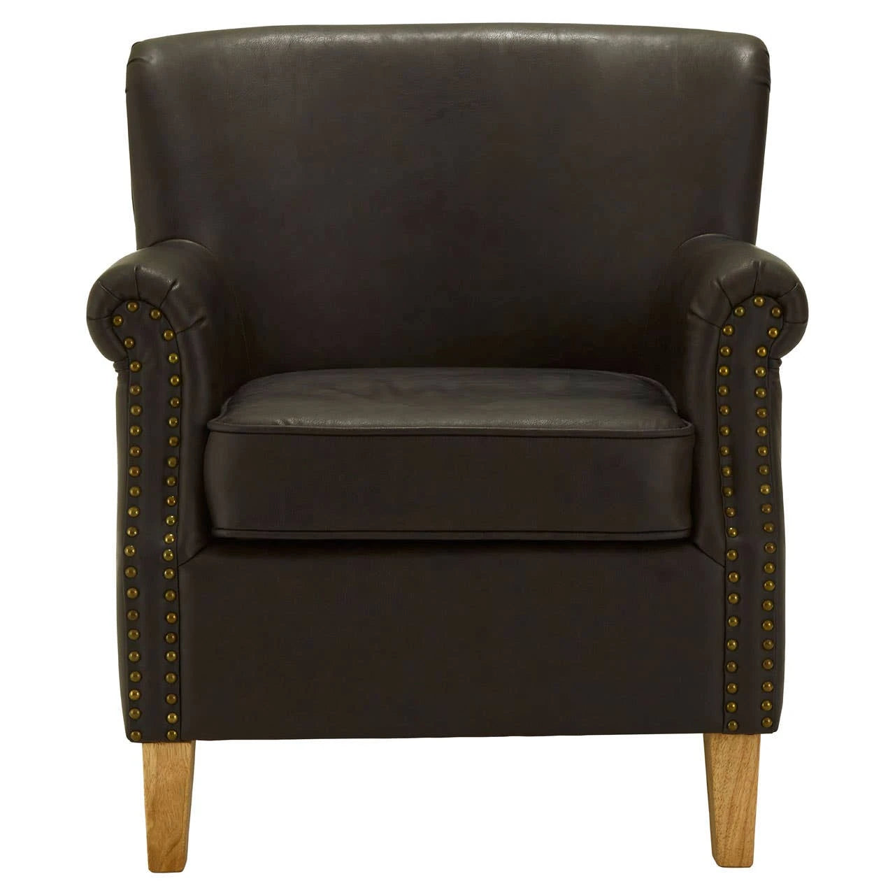 Trinity Brown Leather Effect Armchair