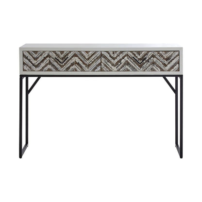 Lombok Rustic Chevron 2 Drawer Console Table