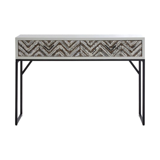 Lombok Rustic Chevron 2 Drawer Console Table