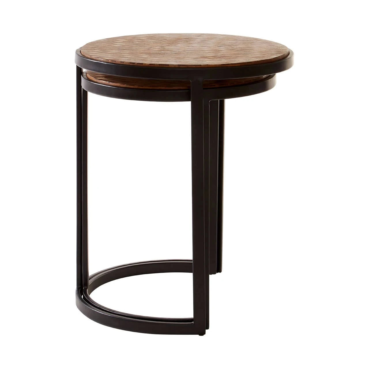 Halle Set of Two Chevron Design Nesting Tables
