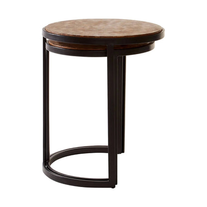 Halle Set of Two Chevron Design Nesting Tables
