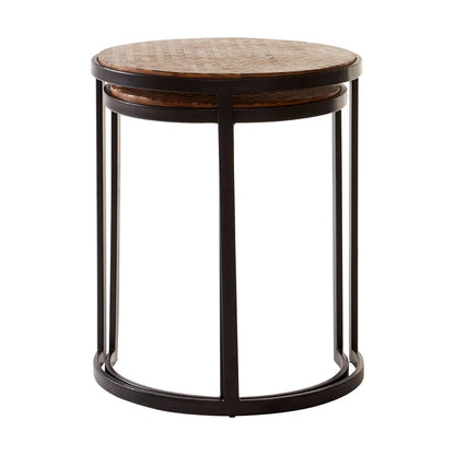 Halle Set of Two Chevron Design Nesting Tables