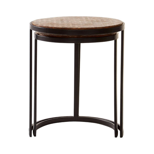 Halle Set of Two Chevron Design Nesting Tables