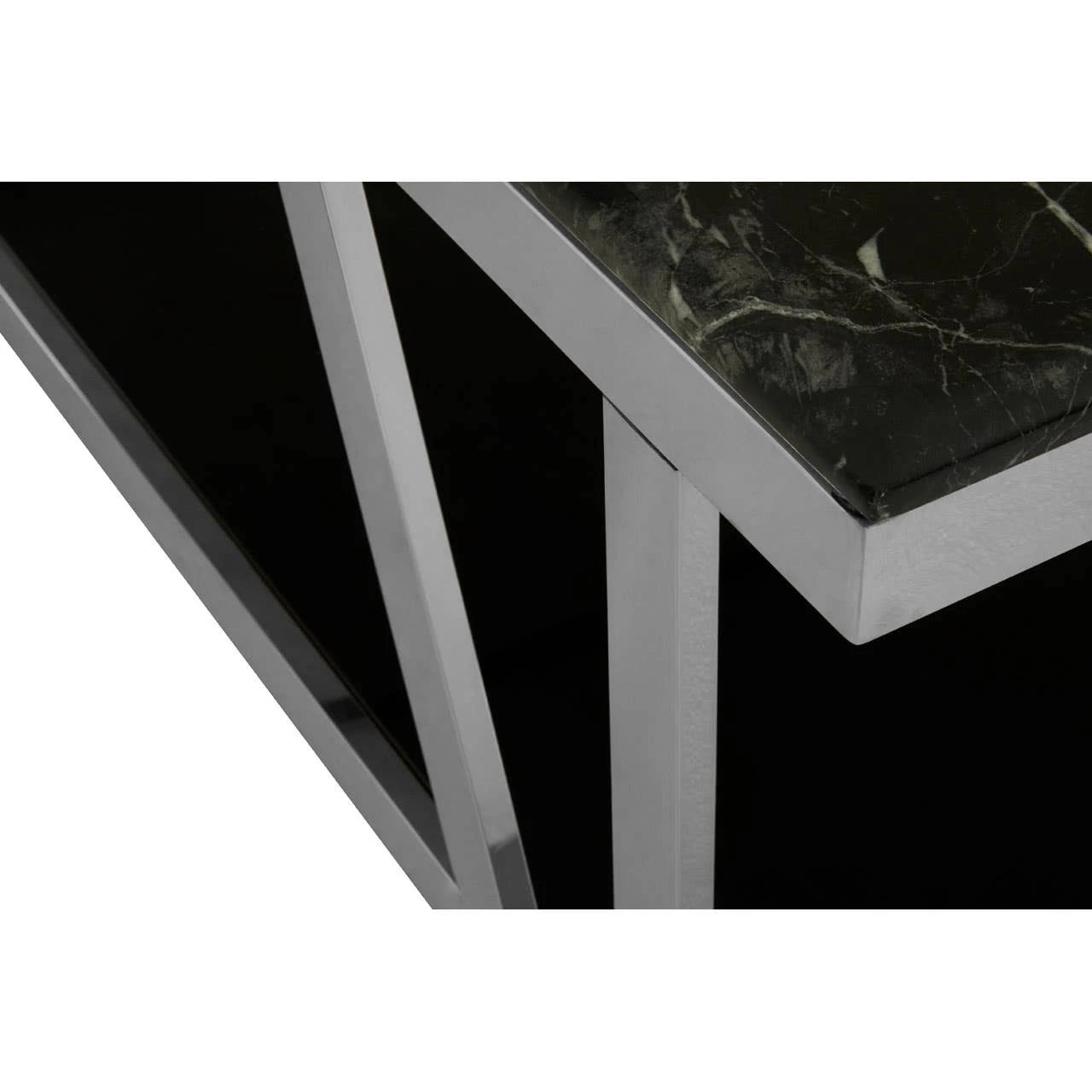 Ackley Silver Coffee Table with Marble Top