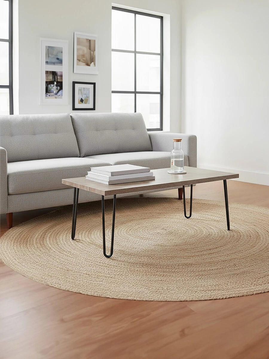 Borough Veneer Top and Metal Legs Coffee Table