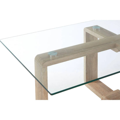 Barton Glass Coffee Table with Wood Effect Legs