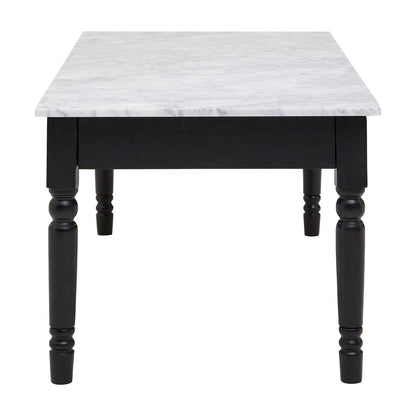 Henley White Marble and Black Frame Coffee Table