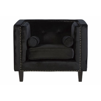 Felisa Black Velvet Chair