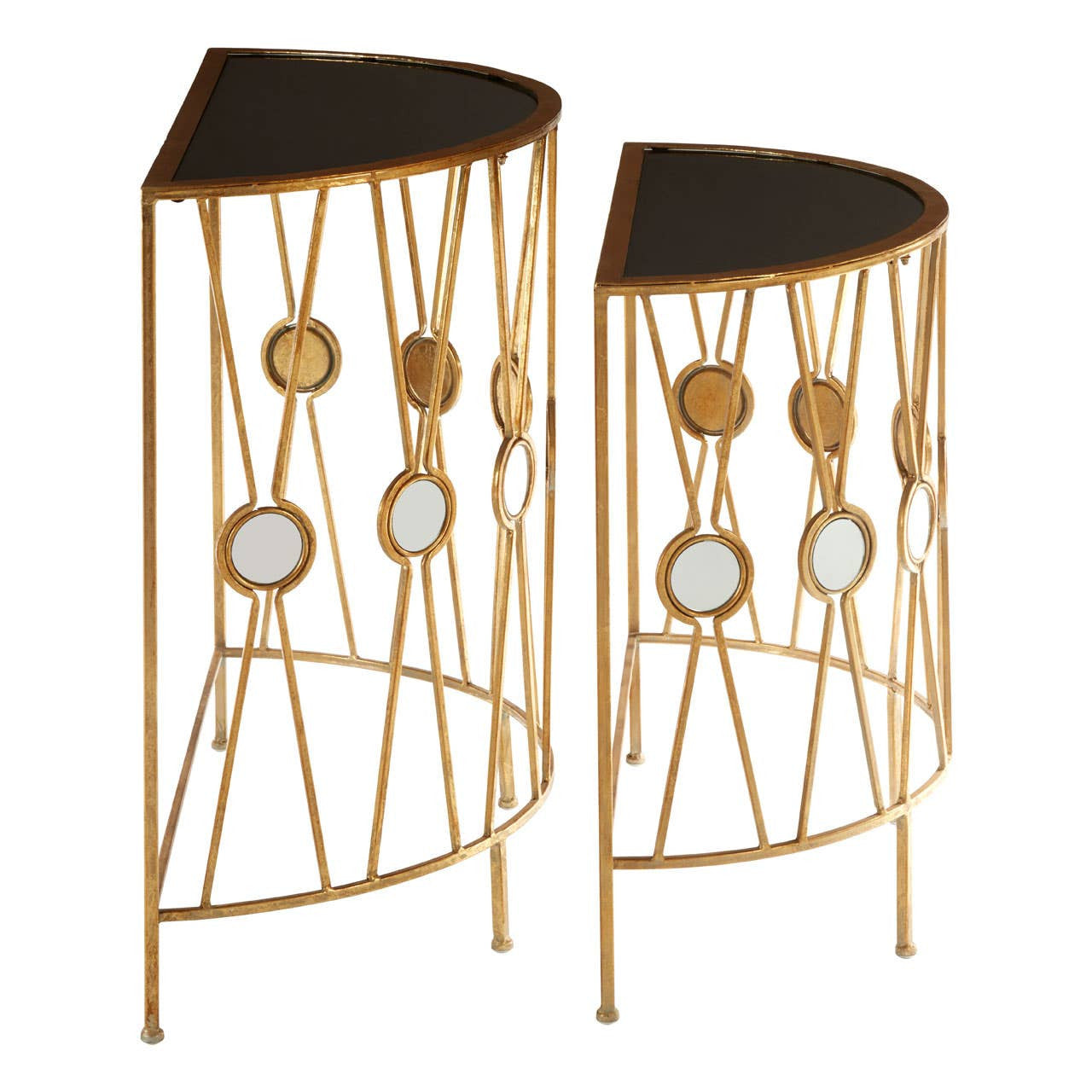 Faiza Set Of 2 Cross Design Console Tables