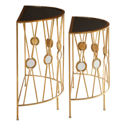 Faiza Set Of 2 Cross Design Console Tables