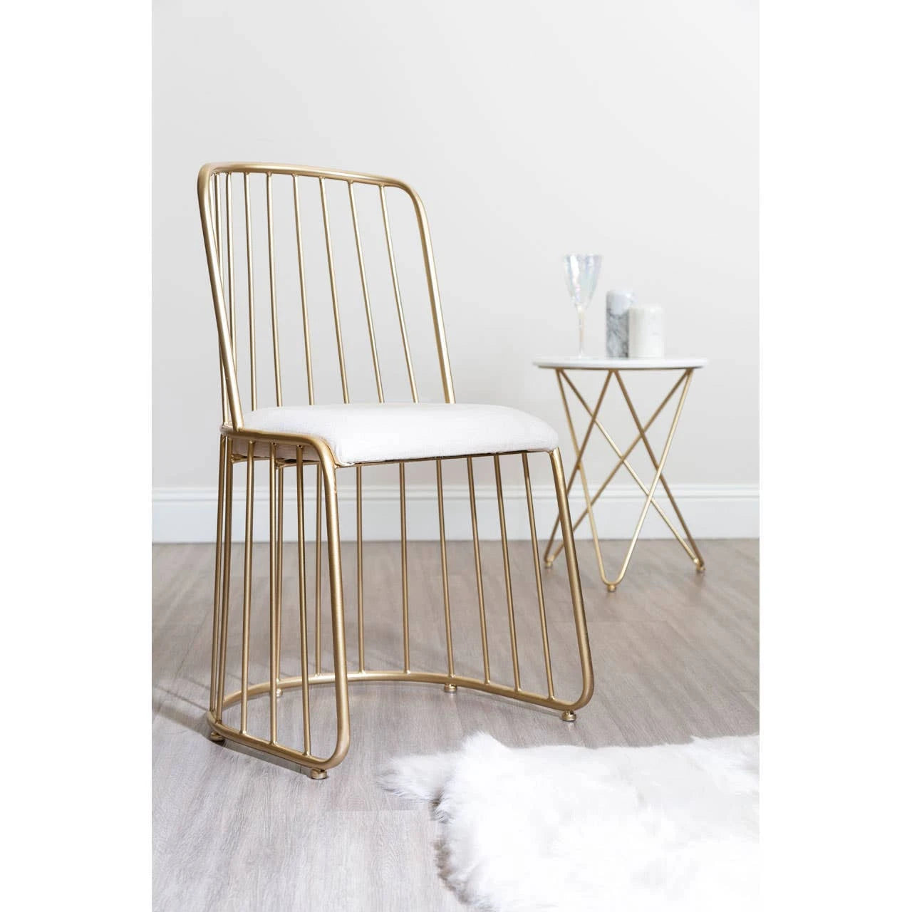 Lexi Chair With White Linen Seat