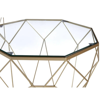 Arcana Gold Finish Geomeric Design Set Of 2 Tables