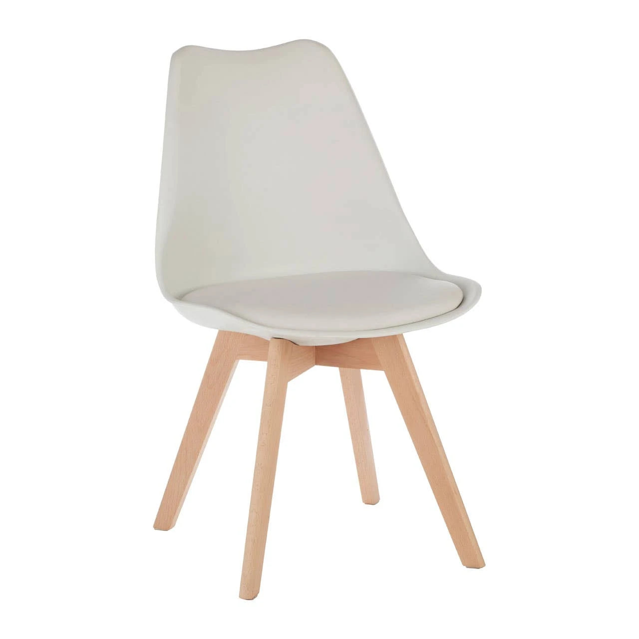 Stockholm White Chair With Cushion And Beech Wood Legs