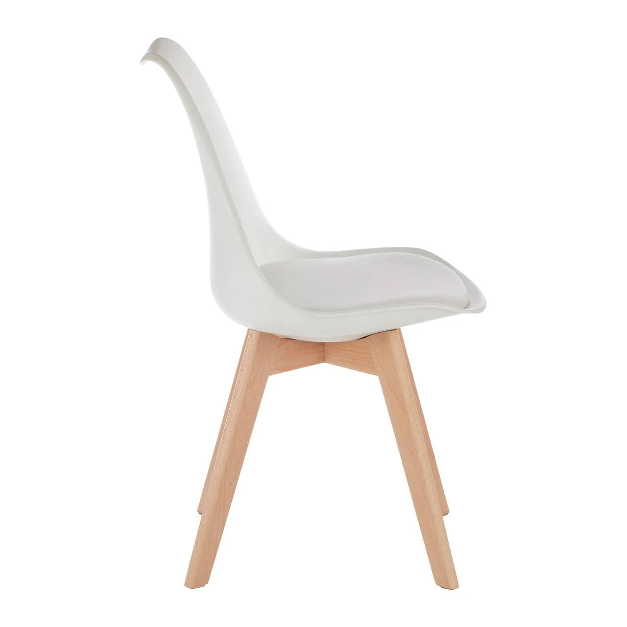Stockholm White Chair With Cushion And Beech Wood Legs