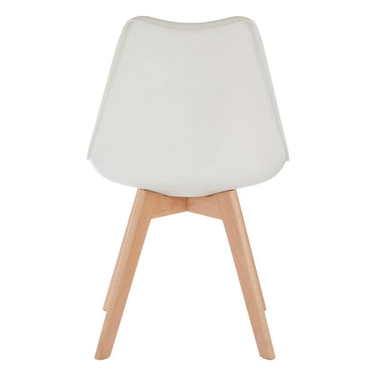 Stockholm White Chair With Cushion And Beech Wood Legs