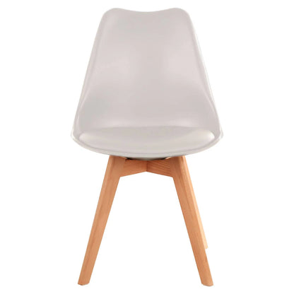 Stockholm White Chair With Cushion And Beech Wood Legs