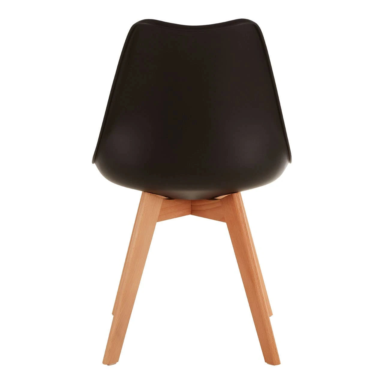 Stockholm Black Chair with Cushion and Beech Wood Legs