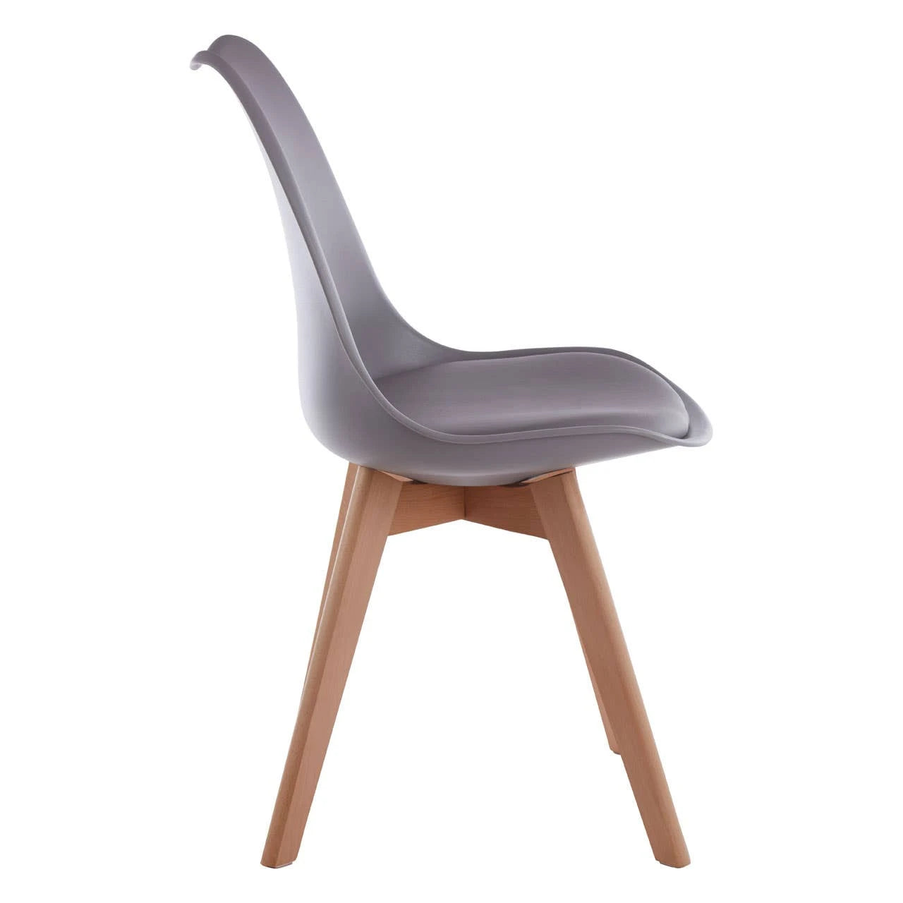 Stockholm Grey Chair With Cushion And Beech Wood Legs