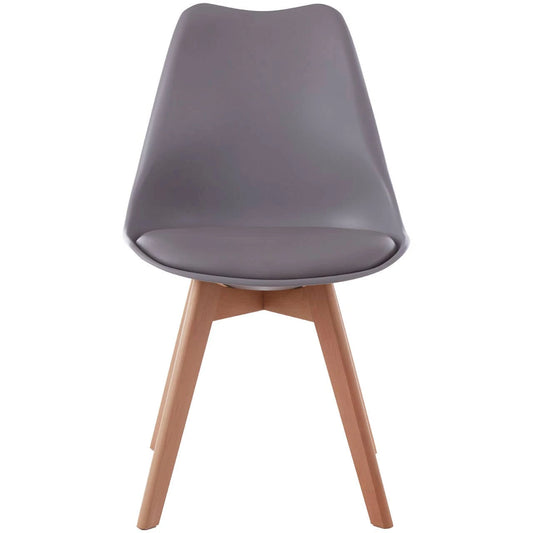 Stockholm Grey Chair With Cushion And Beech Wood Legs