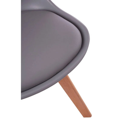 Stockholm Grey Chair With Cushion And Beech Wood Legs