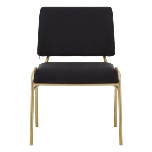 Lexa Black Linen Chair